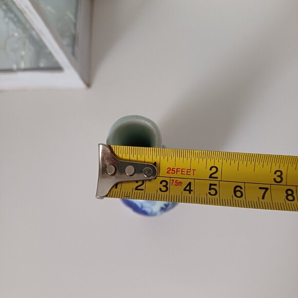 Handpainted Delft Floral Blue and White Tall Bud Vase 638 - Picture 11 of 12